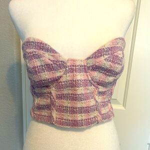 NWT Large ZARA plaid corset top